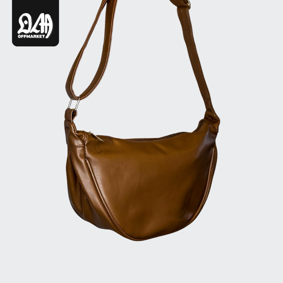 Faux Leather Round Sling Bag